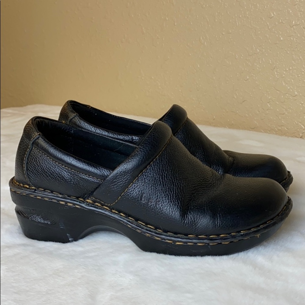 Born Boc Black Clog 2 inch Wedge Slip On 7.5